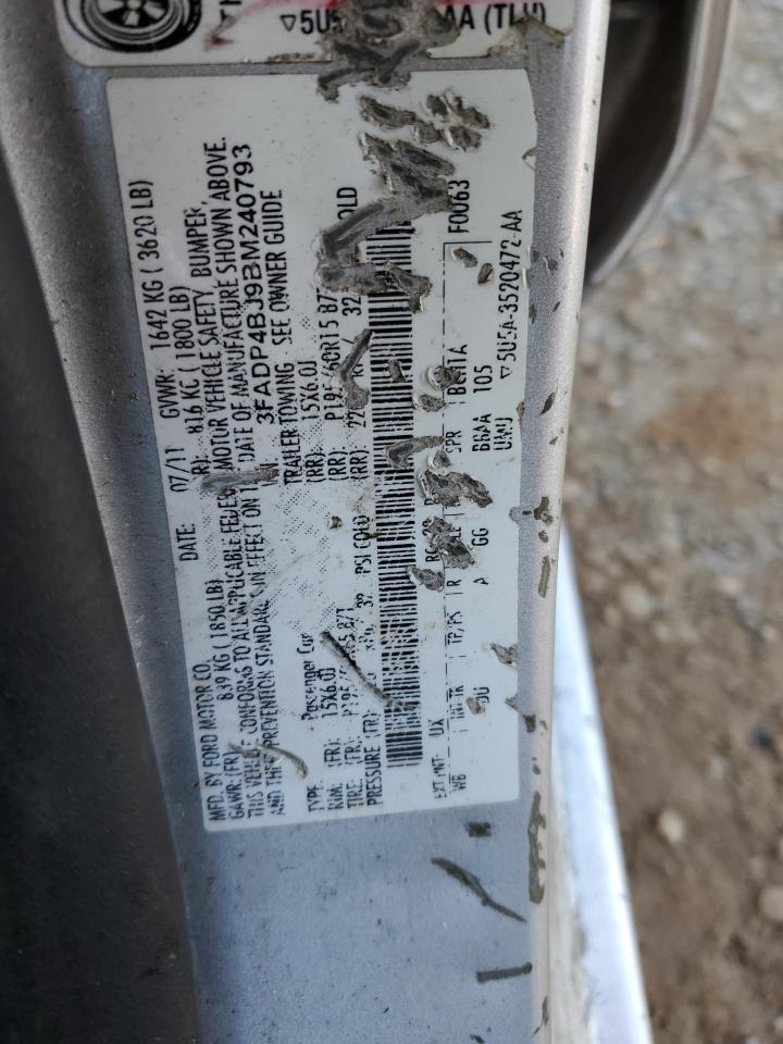 2011 Ford Fiesta Se VIN: 3FADP4BJ9BM240793 Lot: 51476125