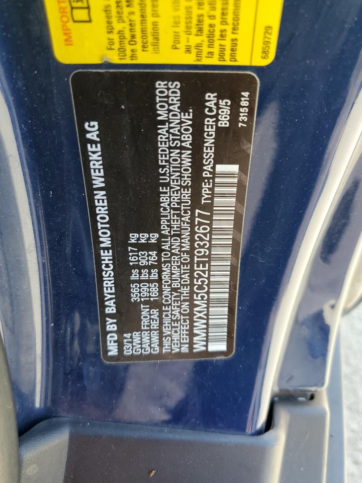 2014 Mini Cooper VIN: WMWXM5C52ET932677 Lot: 53486865