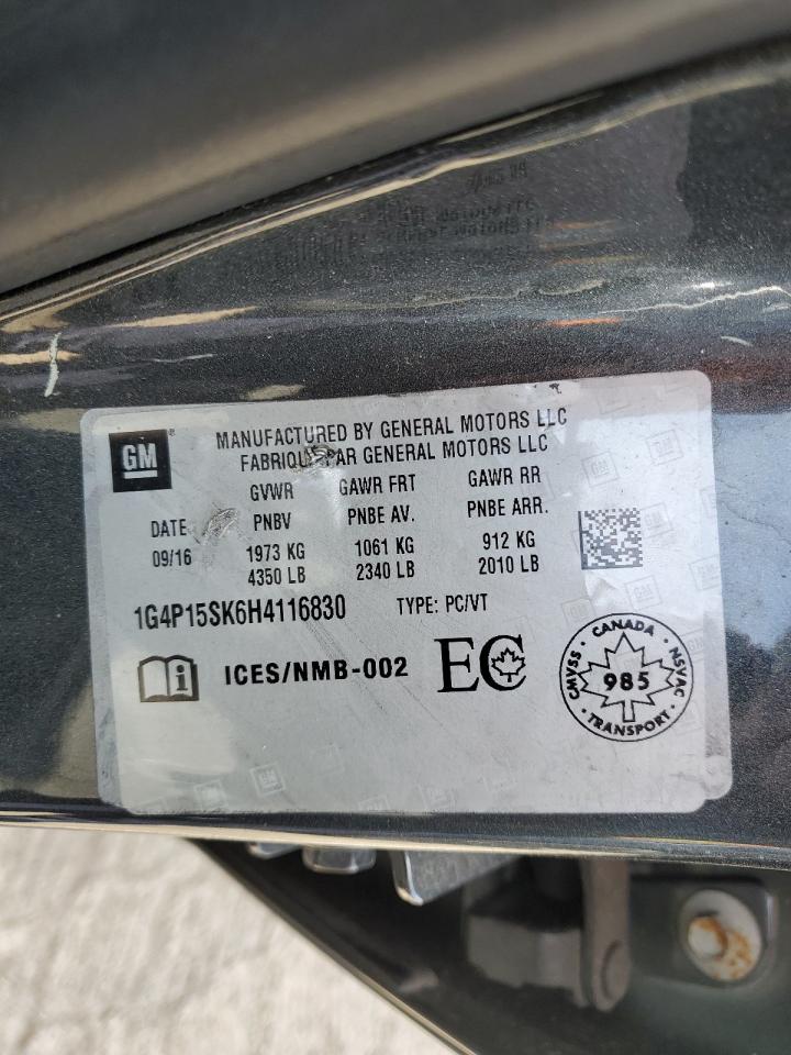 2017 Buick Verano VIN: 1G4P15SK6H4116830 Lot: 51925465