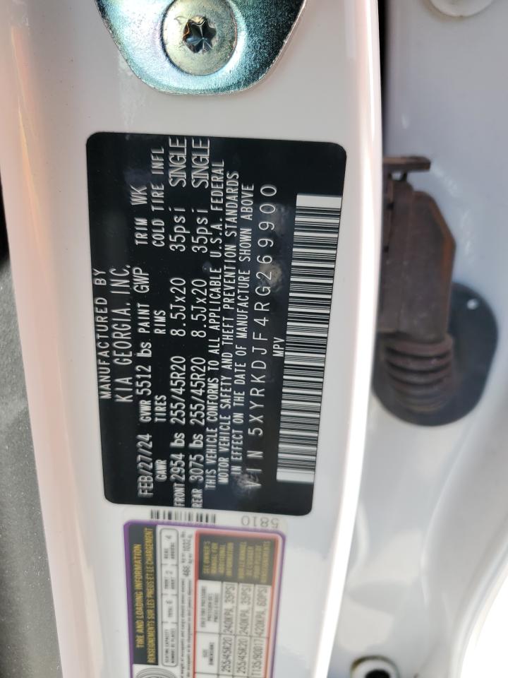 2024 Kia Sorento Sx VIN: 5XYRKDJF4RG269900 Lot: 52516335