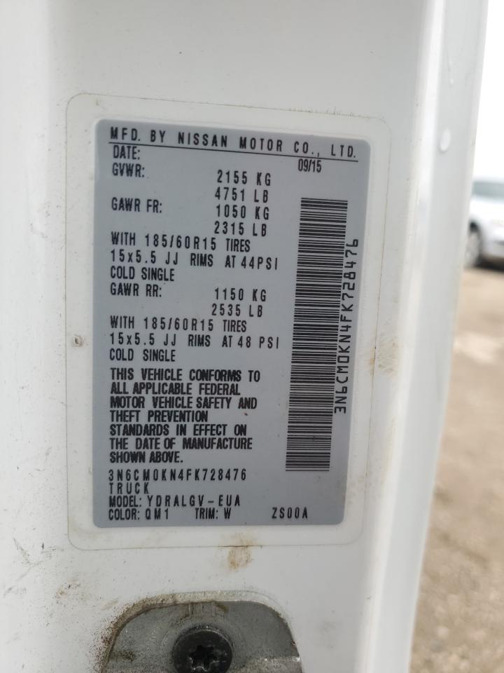 2015 Nissan Nv200 2.5S VIN: 3N6CM0KN4FK728476 Lot: 53785995