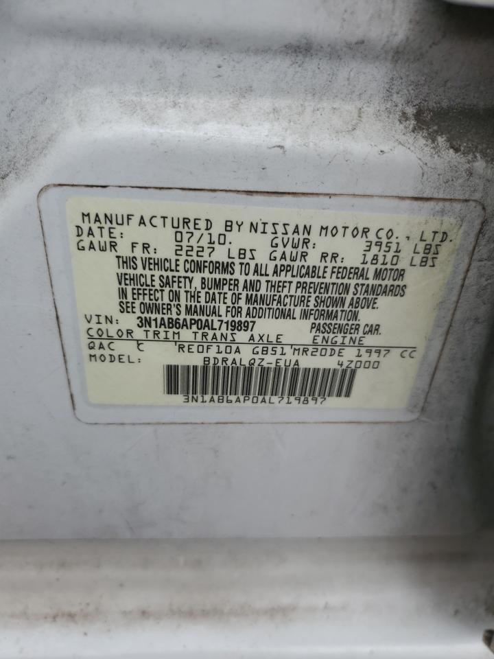2010 Nissan Sentra 2.0 VIN: 3N1AB6AP0AL719897 Lot: 54283955