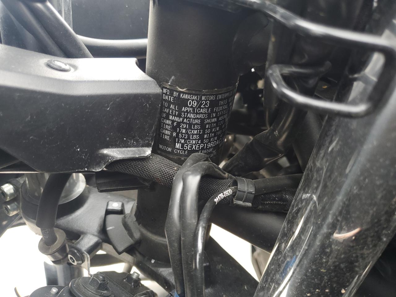2024 Kawasaki Ex650 P VIN: ML5EXEP19RDAC1490 Lot: 54750695