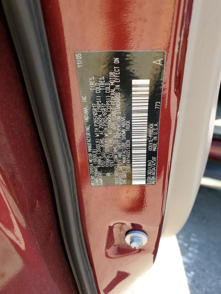 2006 Toyota Tundra Double Cab Limited VIN: 5TBDT48146S513828 Lot: 53250425