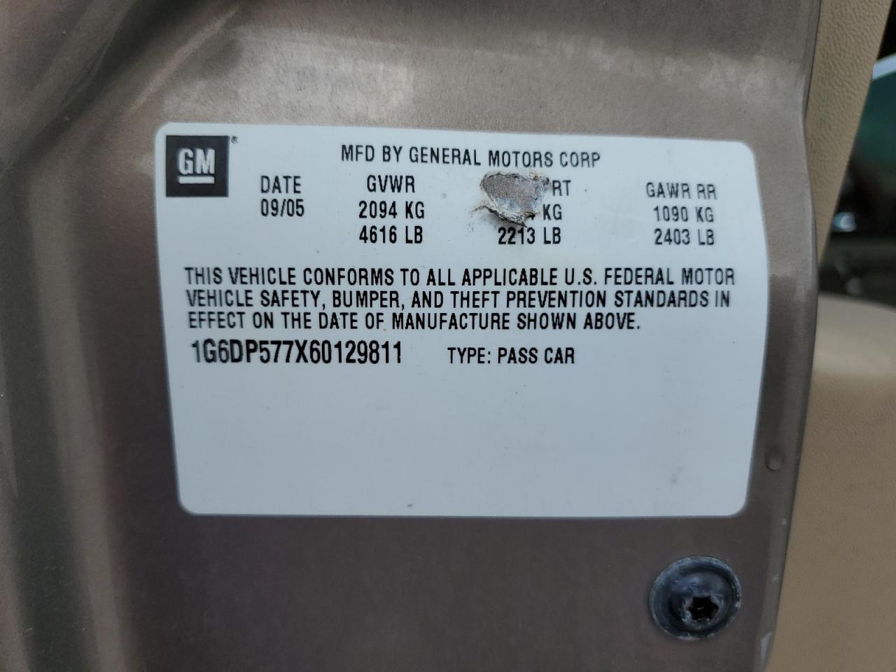 2006 Cadillac Cts Hi Feature V6 VIN: 1G6DP577X60129811 Lot: 54436845