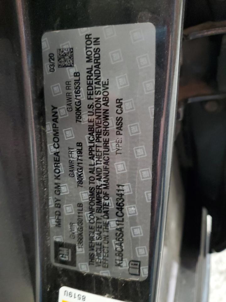 2020 Chevrolet Spark Ls VIN: KL8CA6SA1LC463411 Lot: 53483485