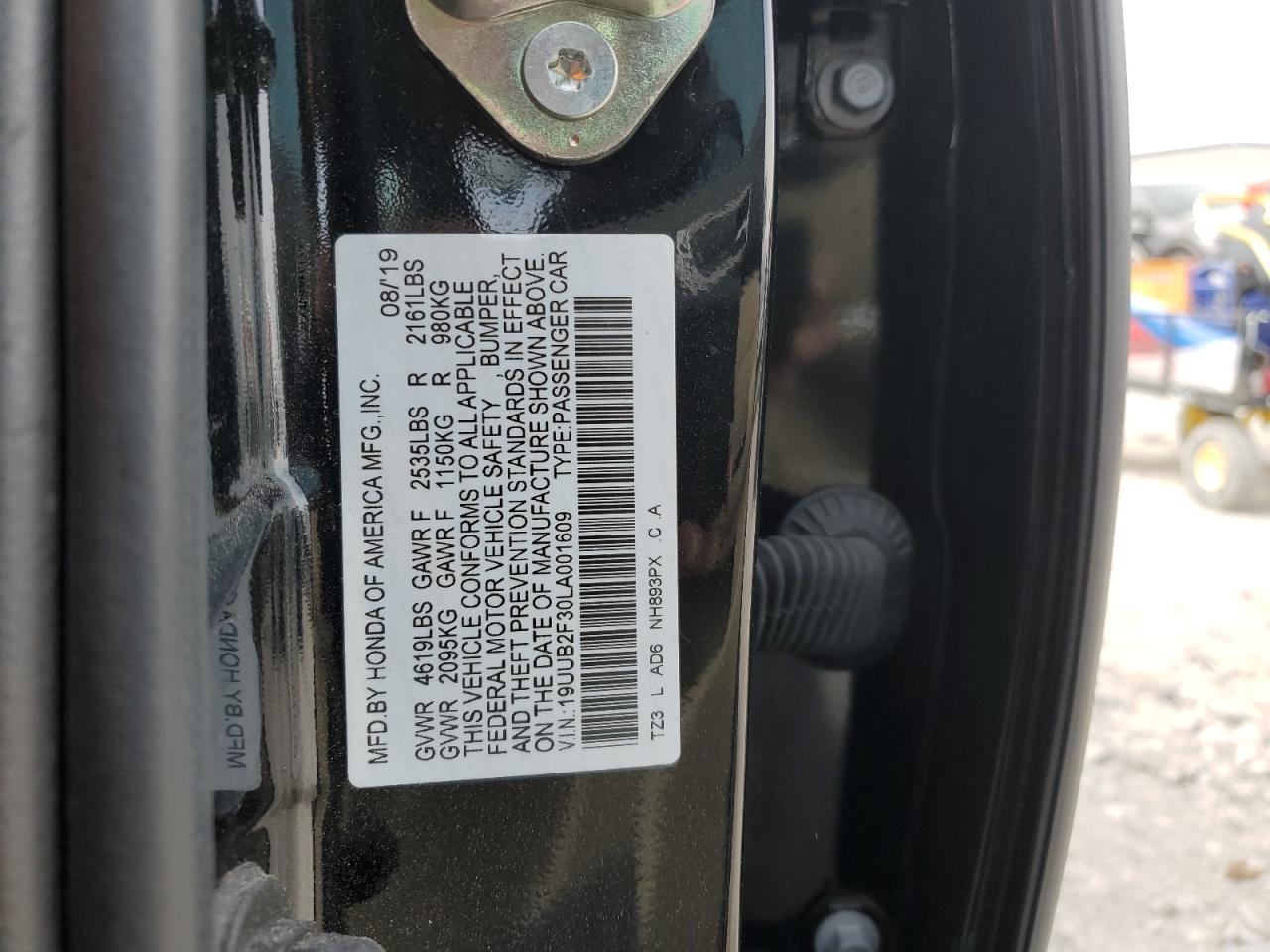2020 Acura Tlx VIN: 19UUB2F30LA001609 Lot: 51452325