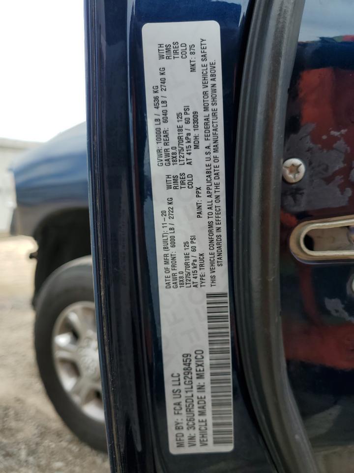 2020 Ram 2500 Big Horn VIN: 3C6UR5DL1LG298459 Lot: 53560845