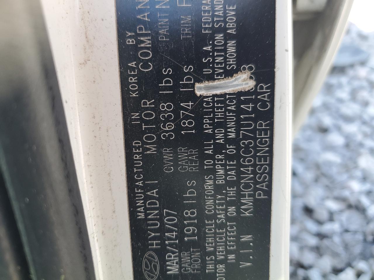 2007 Hyundai Accent Gls VIN: KMHCN46C37U141358 Lot: 54530025