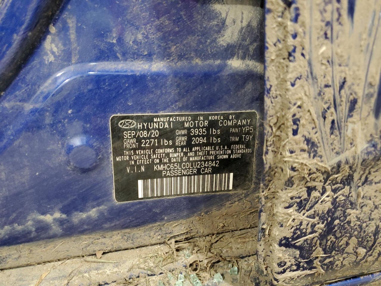 2020 Hyundai Ioniq Blue VIN: KMHC65LC0LU234842 Lot: 52499545