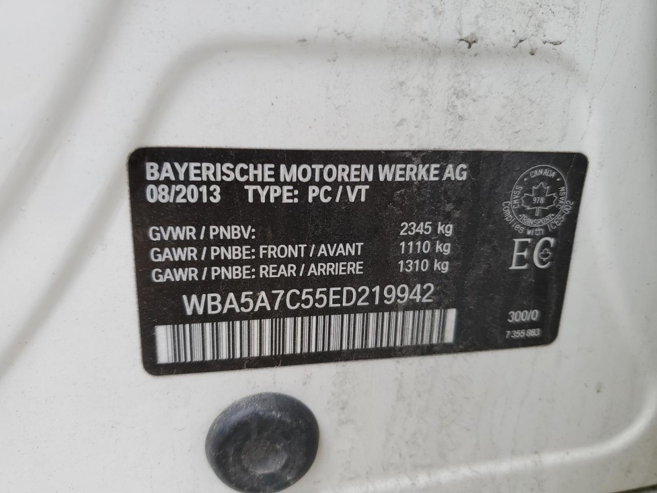 2014 BMW 528 Xi VIN: WBA5A7C55ED219942 Lot: 95057055