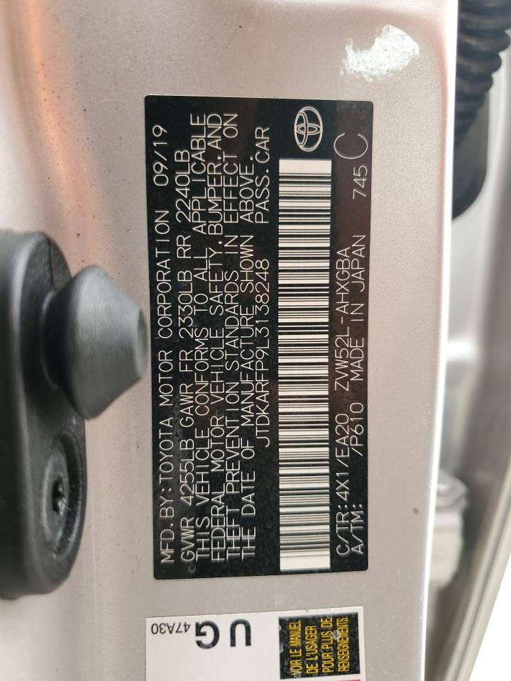 2020 Toyota Prius Prime Le VIN: JTDKARFP9L3138248 Lot: 54676615