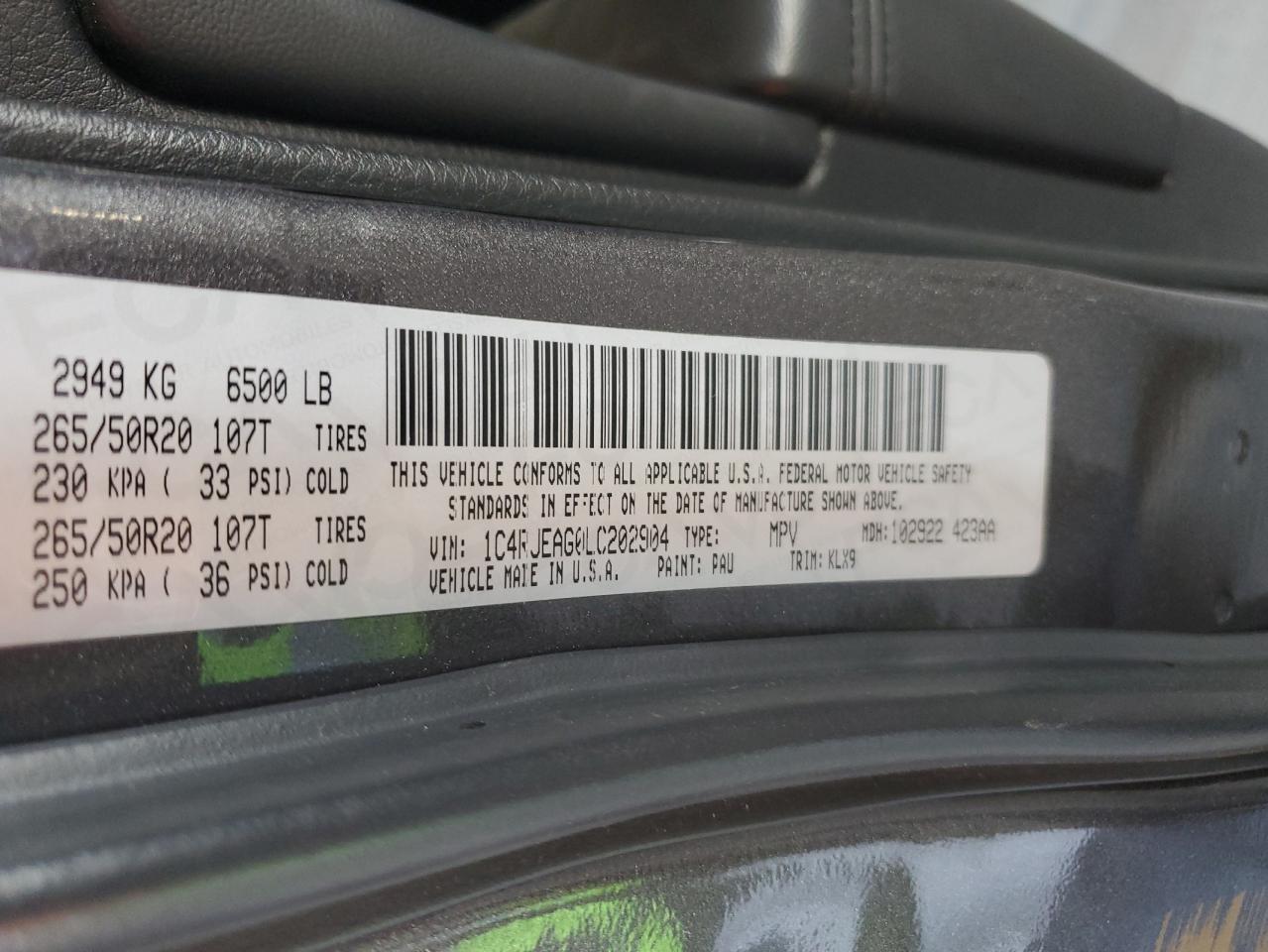 2020 Jeep Grand Cherokee Laredo VIN: 1C4RJEAG0LC202904 Lot: 54951125