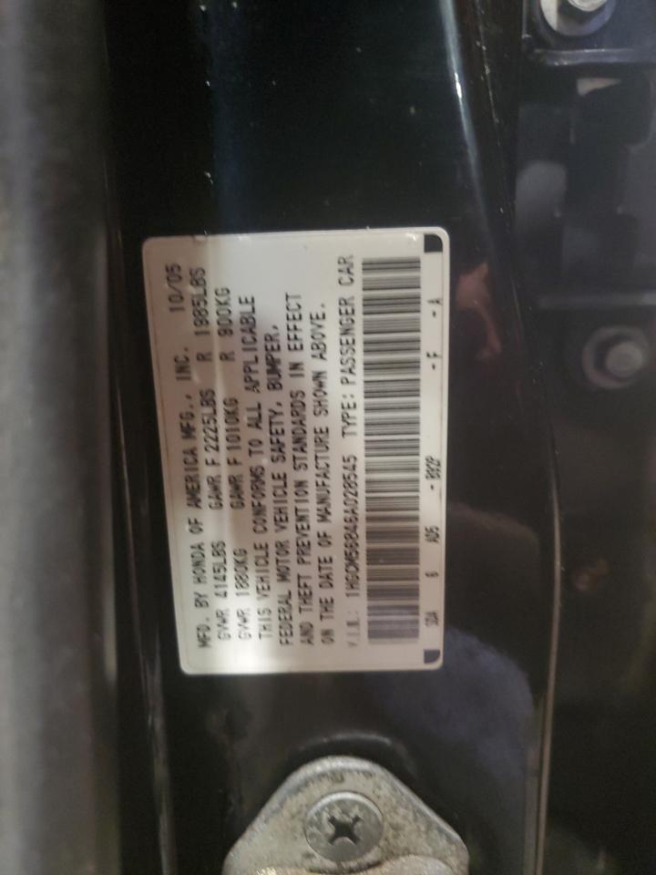 2006 Honda Accord Ex VIN: 1HGCM56846A028545 Lot: 51836535