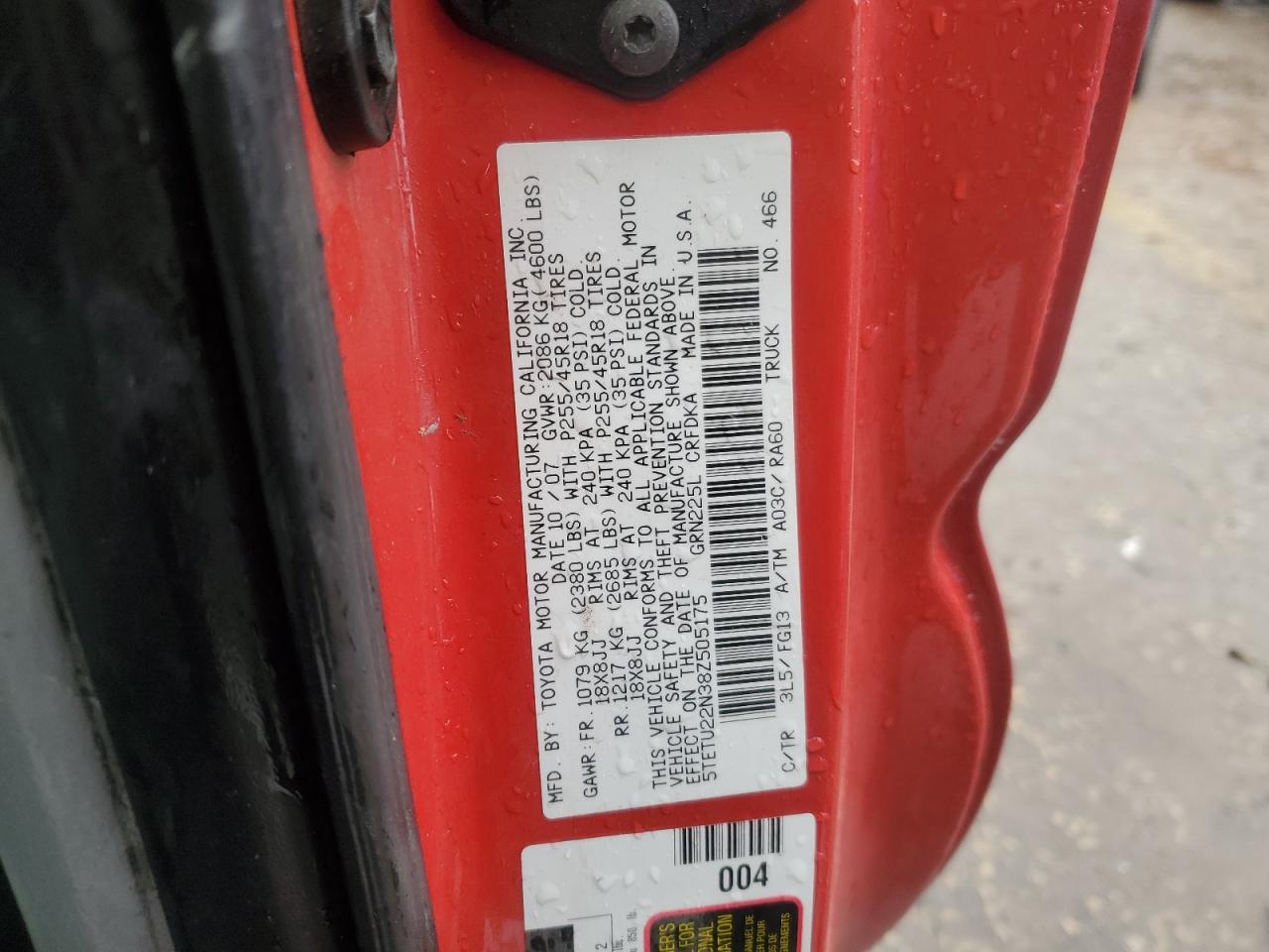 5TETU22N38Z505175 2008 Toyota Tacoma X-Runner Access Cab