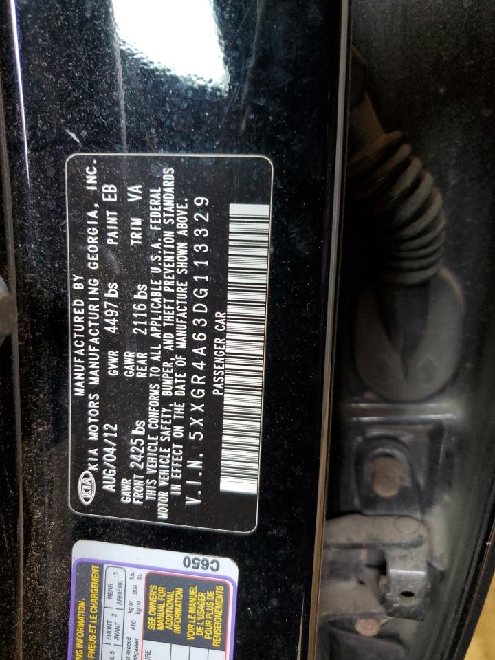 2013 Kia Optima Sx VIN: 5XXGR4A63DG113329 Lot: 53254385