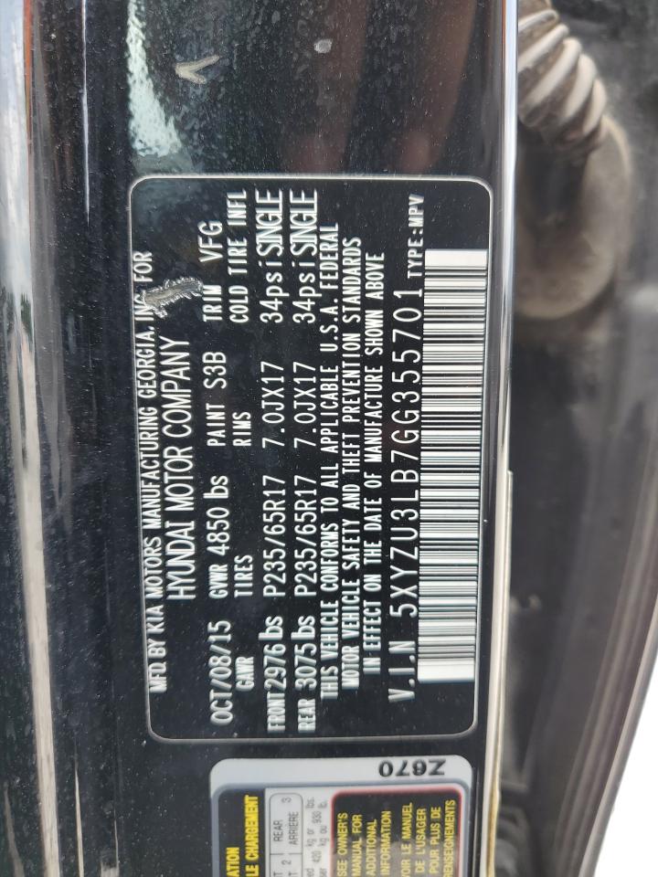 2016 Hyundai Santa Fe Sport VIN: 5XYZU3LB7GG355701 Lot: 55065375