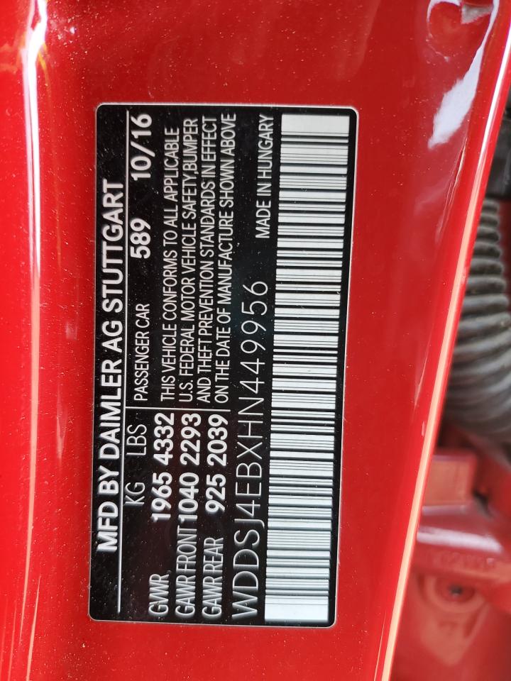 2017 Mercedes-Benz Cla 250 VIN: WDDSJ4EBXHN449956 Lot: 55215025