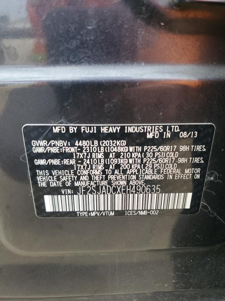 2014 Subaru Forester 2.5I Premium VIN: JF2SJADCXEH490635 Lot: 53783335