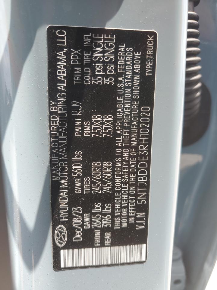 2024 Hyundai Santa Cruz Sel VIN: 5NTJBDDE3RH102020 Lot: 54626425