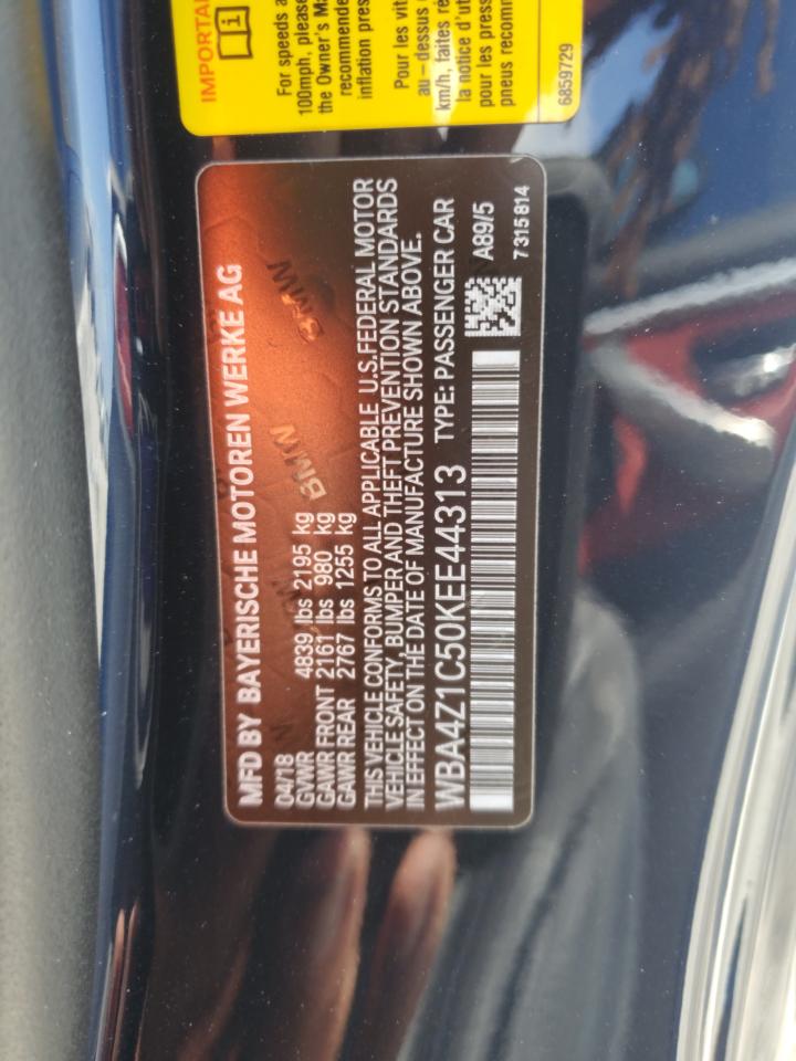 2019 BMW 430I VIN: WBA4Z1C50KEE44313 Lot: 52910325