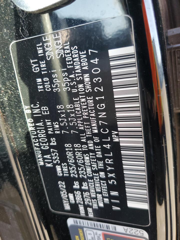2022 Kia Sorento S VIN: 5XYRL4LC7NG123047 Lot: 53735925