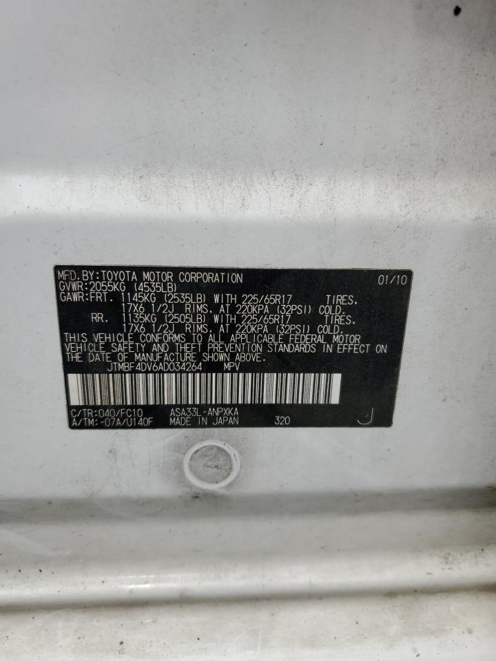 2010 Toyota Rav4 VIN: JTMBF4DV6AD034264 Lot: 53824875