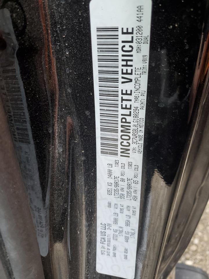 2020 Ram 3500 VIN: 3C7WRSBL0LG180294 Lot: 52858365