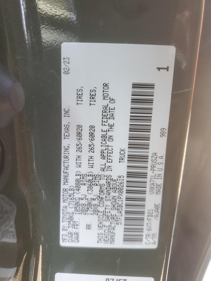 2023 Toyota Tundra Crewmax Sr5 VIN: 5TFLA5BC1PX002615 Lot: 53632225