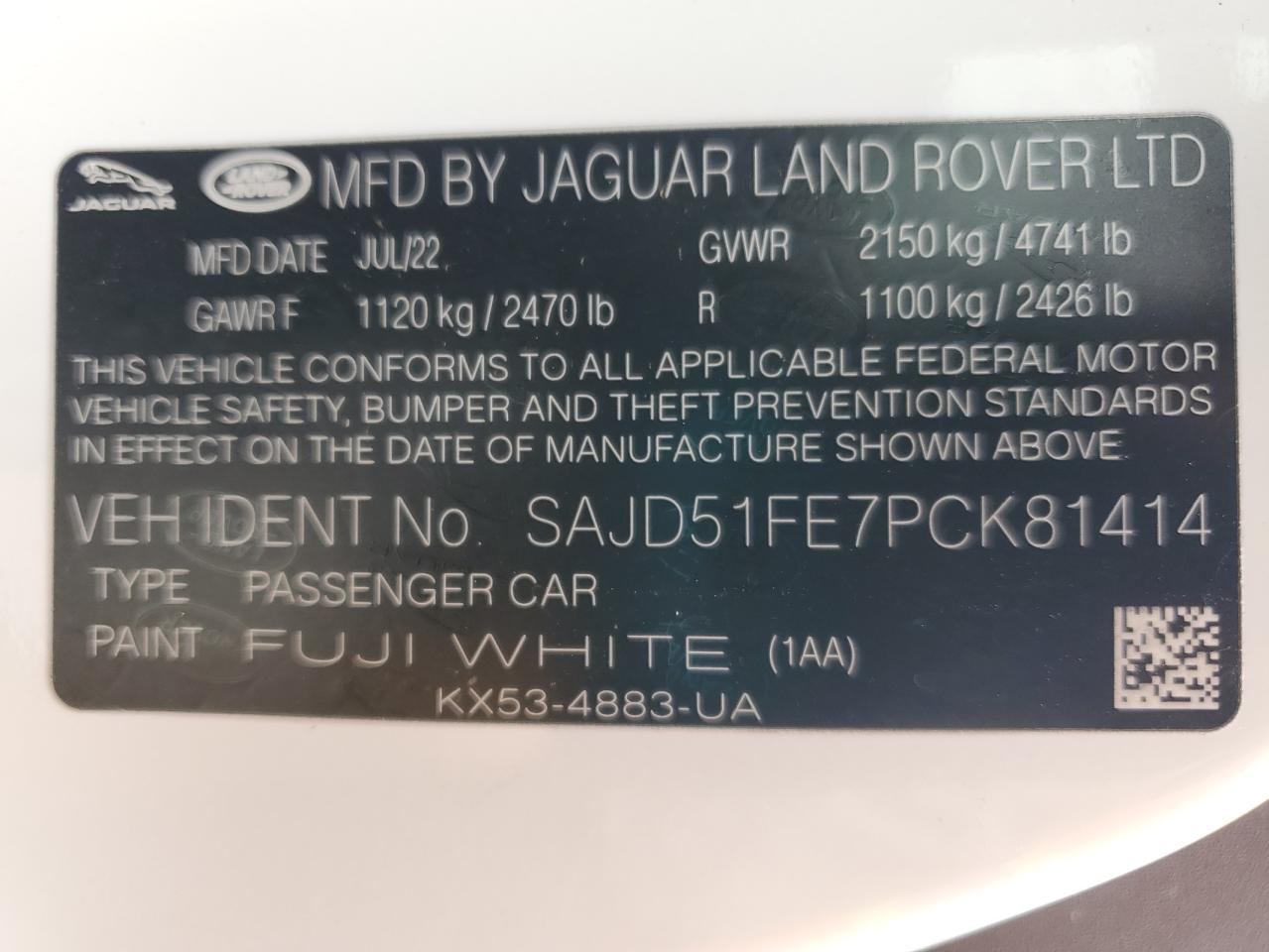 2023 Jaguar F-Type R VIN: SAJD51FE7PCK81414 Lot: 53728945
