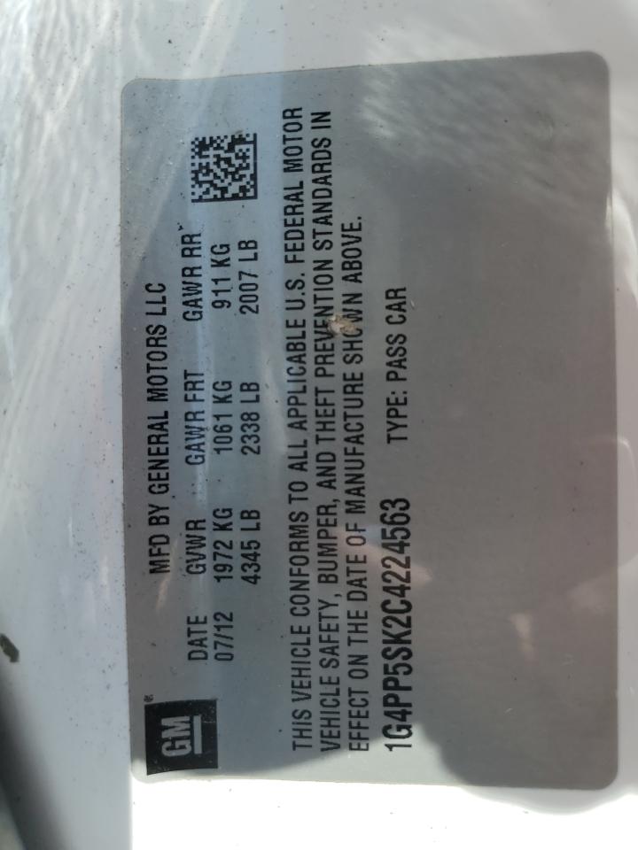 2012 Buick Verano VIN: 1G4PP5SK2C4224563 Lot: 54975575