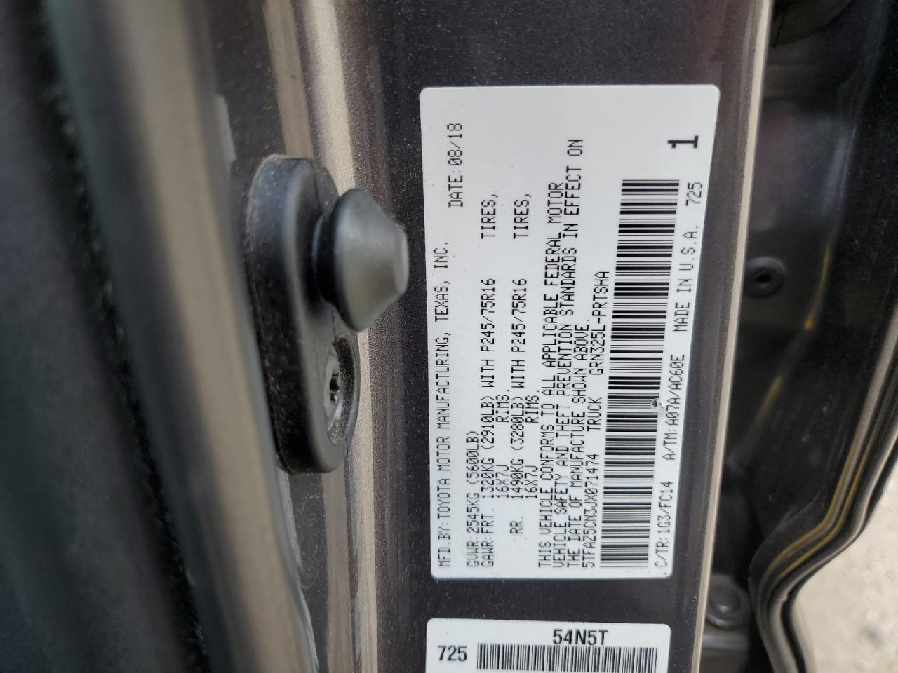 2018 Toyota Tacoma Double Cab VIN: 5TFAZ5CN3JX071474 Lot: 54677335
