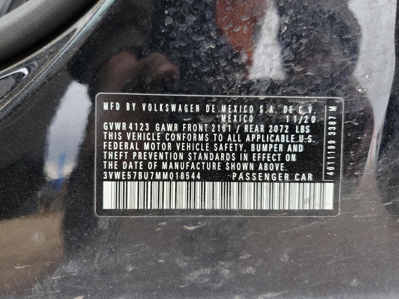 2021 Volkswagen Jetta Sel VIN: 3VWE57BU7MM018544 Lot: 55449705