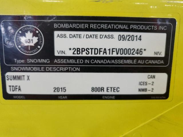 2015 SKIDOO SUMMITX800