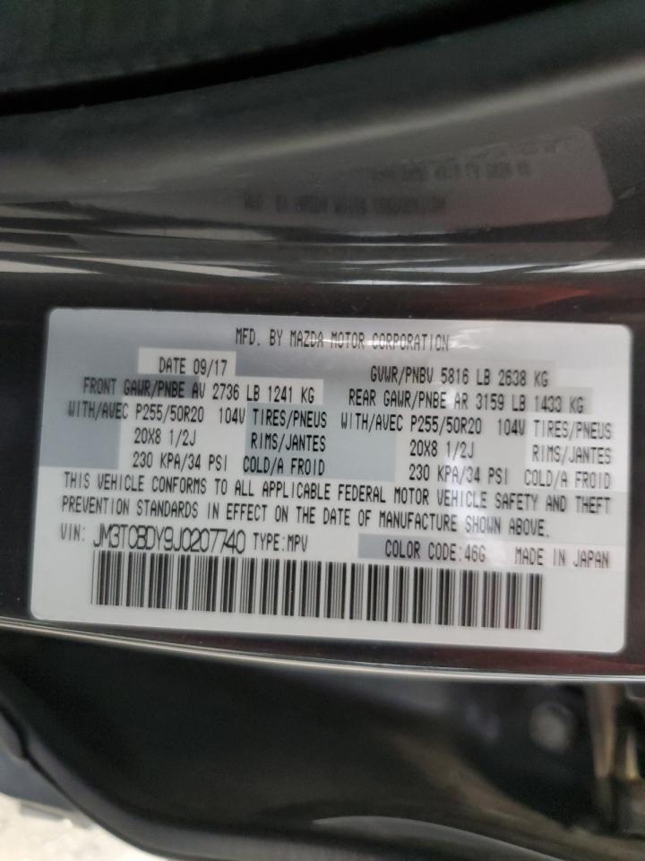 2018 Mazda Cx-9 Grand Touring VIN: JM3TCBDY9J0207740 Lot: 52614515