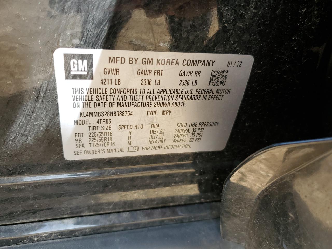 2022 Buick Encore Gx Preferred VIN: KL4MMBS28NB088754 Lot: 53444315