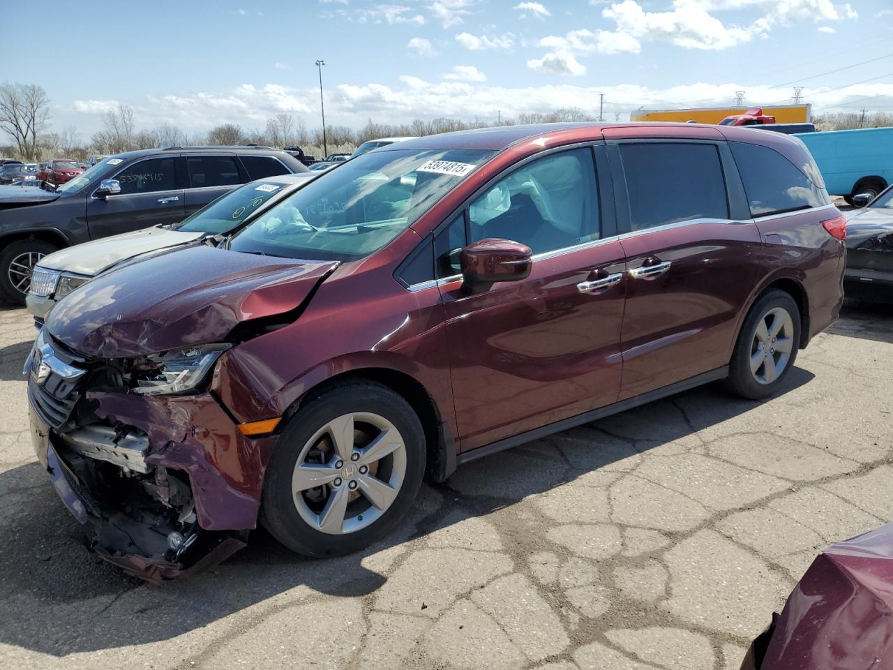 2020 Honda Odyssey Ex продається в Woodhaven, MI - Front End