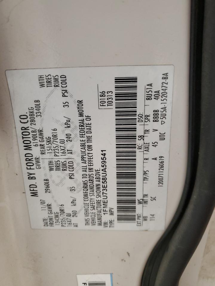 2008 Ford Explorer Xlt VIN: 1FMEU73E58UA59541 Lot: 51516865