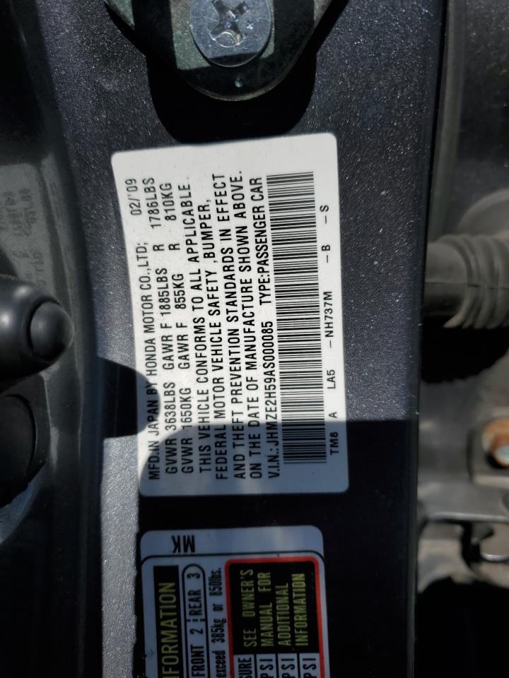 2010 Honda Insight Lx VIN: JHMZE2H59AS000085 Lot: 54932975