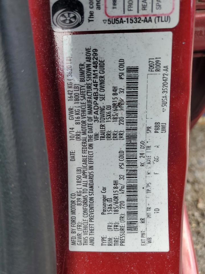 2015 Ford Fiesta Se VIN: 3FADP4BJ4FM148299 Lot: 51426095