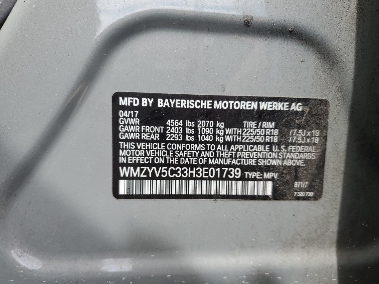 wmzyv5c33h3e01739 WMZYV5C33H3E01739 2017 Mini Cooper Countryman All4