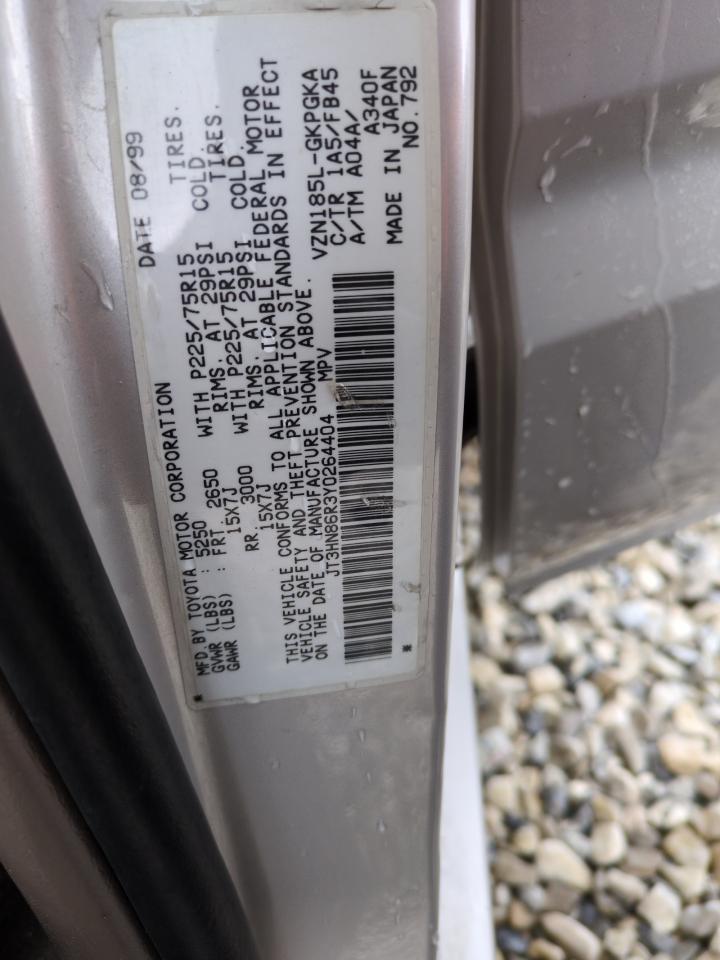 2000 Toyota 4Runner Sr5 VIN: JT3HN86R3Y0264404 Lot: 53368795