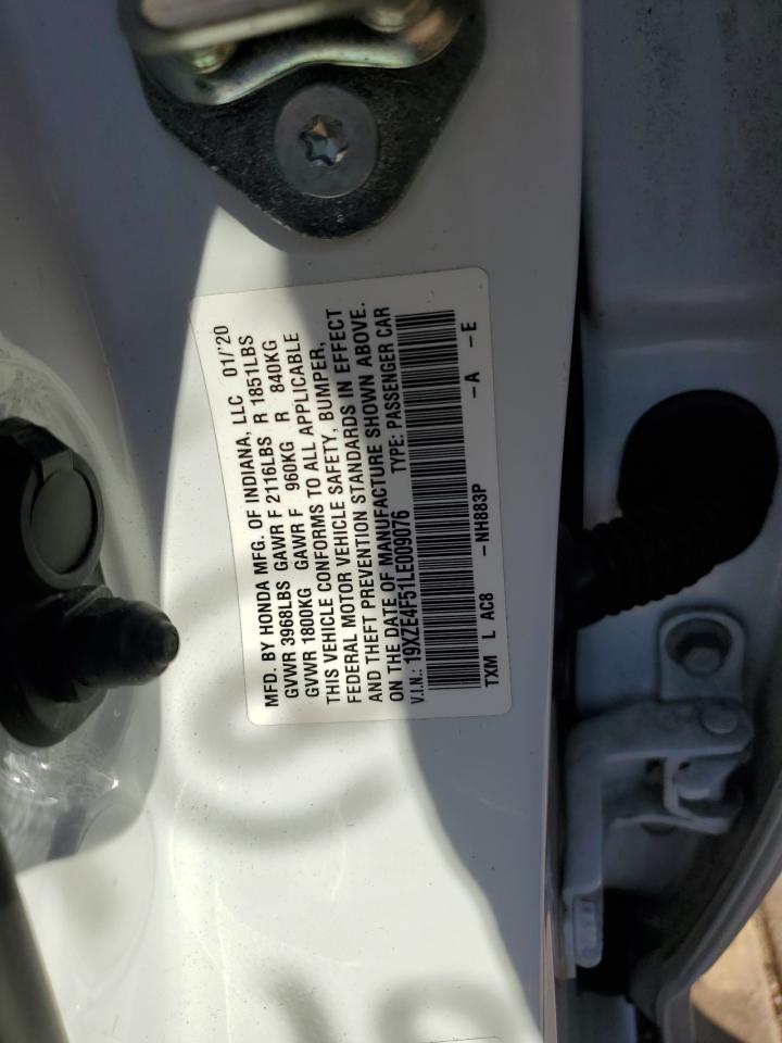2020 Honda Insight Ex VIN: 19XZE4F51LE009076 Lot: 53521145
