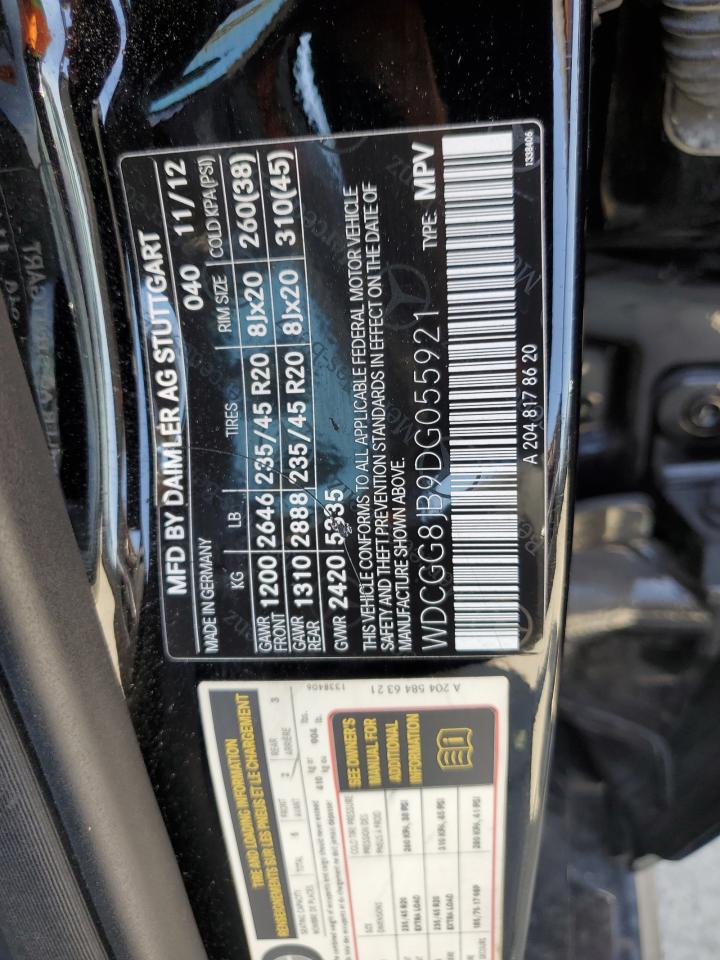 2013 Mercedes-Benz Glk 350 4Matic VIN: WDCGG8JB9DG055921 Lot: 54788755
