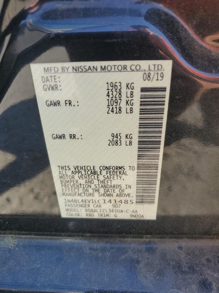 2020 Nissan Altima Sl VIN: 1N4BL4EV1LC141485 Lot: 53642505