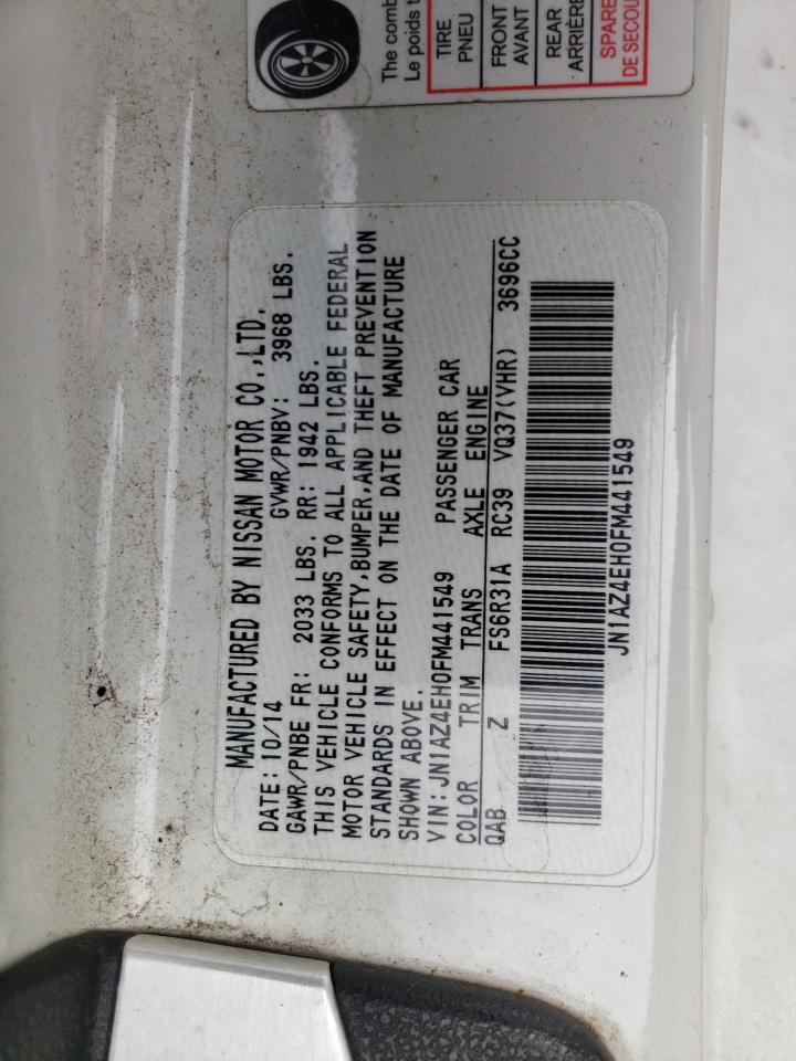 2015 Nissan 370Z Base VIN: JN1AZ4EH0FM441549 Lot: 53751585