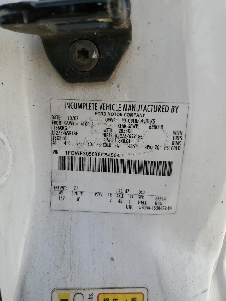 2008 Ford F350 Srw Super Duty VIN: 1FDWF30568EC54554 Lot: 51241355