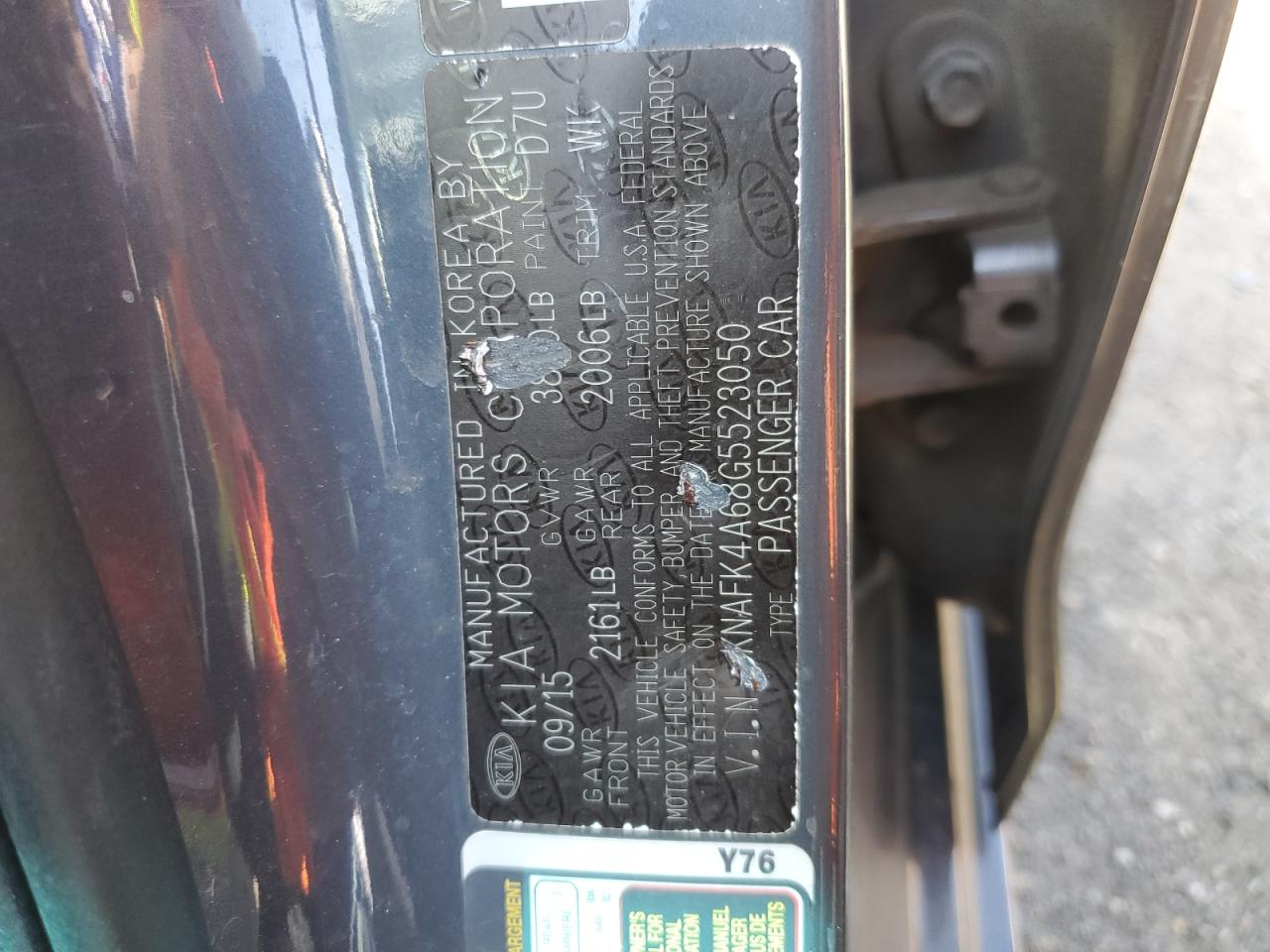 2016 Kia Forte Lx VIN: KNAFK4A68G5523050 Lot: 54674735