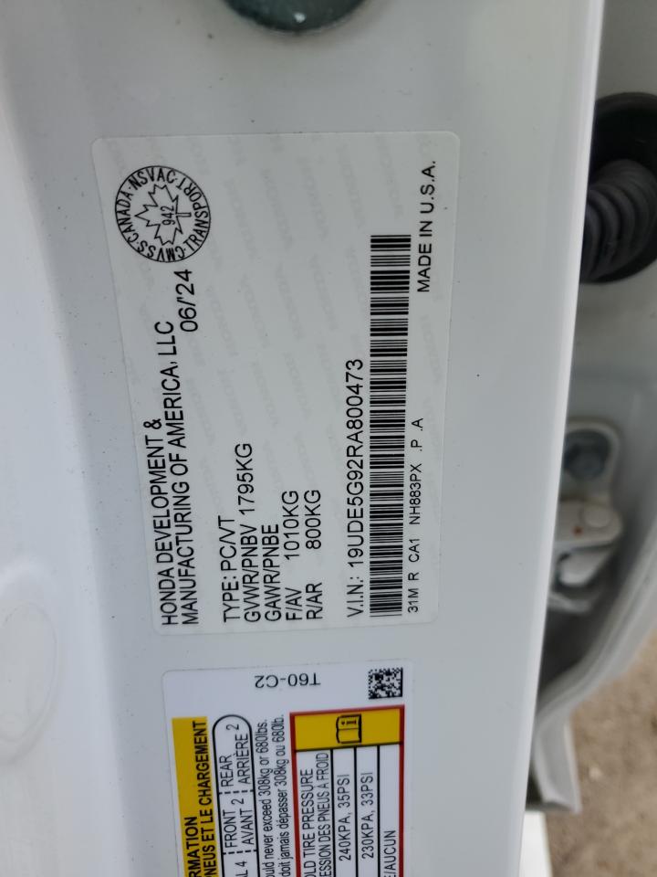 2024 Acura Integra Type S VIN: 19UDE5G92RA800473 Lot: 54310775