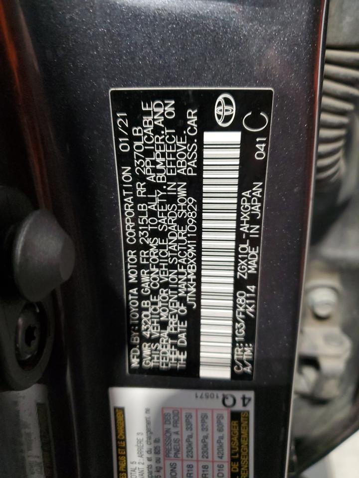 2021 Toyota C-Hr Xle VIN: JTNKHMBX9M1109829 Lot: 53032835